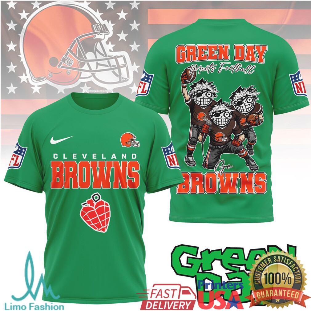 Green Day Browns Football Mashup Tshirt - Limotees LLC