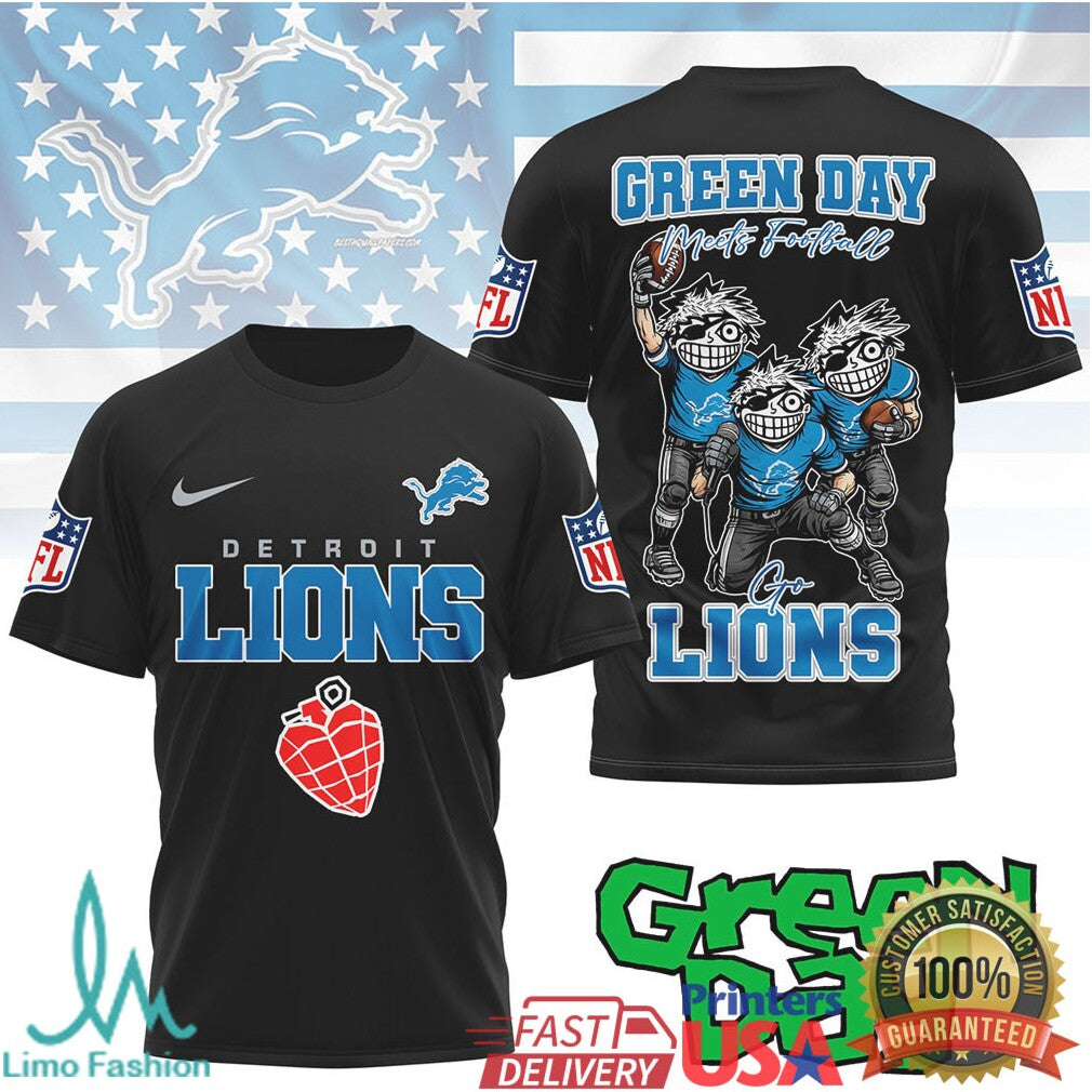 Green Day Lions Football Mashup Tshirt - Limotees LLC