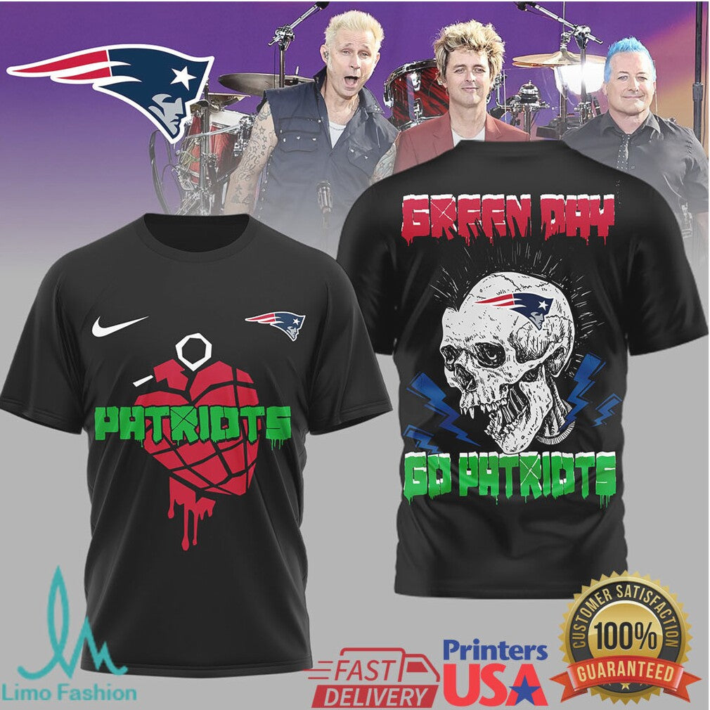 Green Day New England Patriots American Idiot Nfl Shirt - Limotees LLC