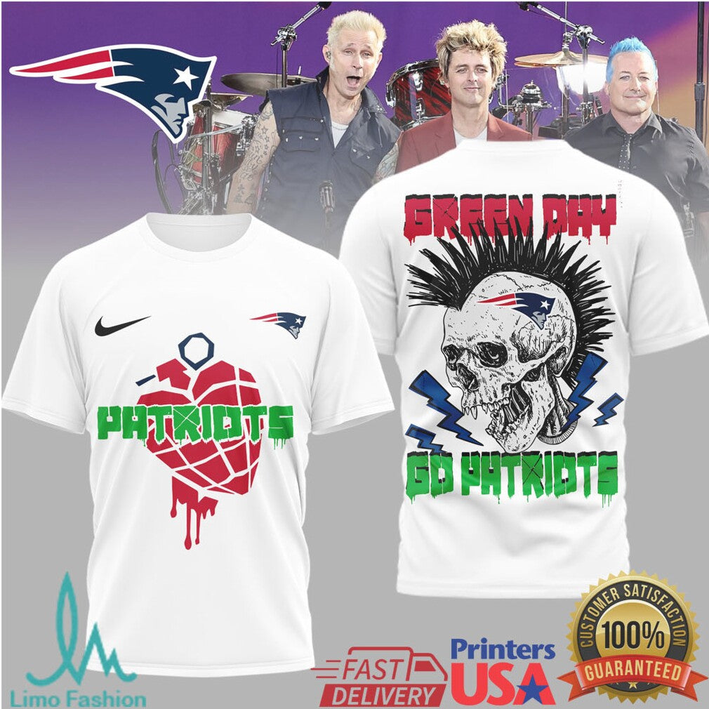Green Day New England Patriots American Idiot Nfl Shirt - Limotees LLC