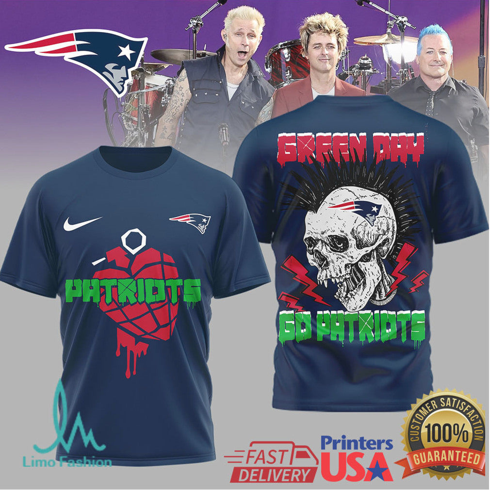 Green Day New England Patriots American Idiot Nfl Shirt - Limotees LLC