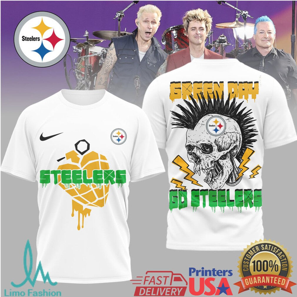 Green Day Pittsburgh Steelers Rock Band Nfl Tshirt Design - Limotees LLC