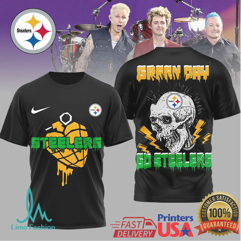 Green Day Pittsburgh Steelers Rock Band Nfl Tshirt Design - Limotees LLC