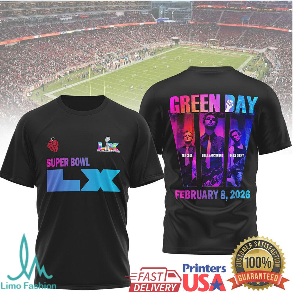 Green Day Super Bowl LX February 8 2026 Commemorative T Shirt - Limotees LLC