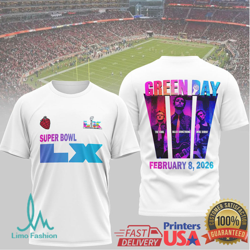Green Day Super Bowl LX February 8 2026 Commemorative T Shirt - Limotees LLC