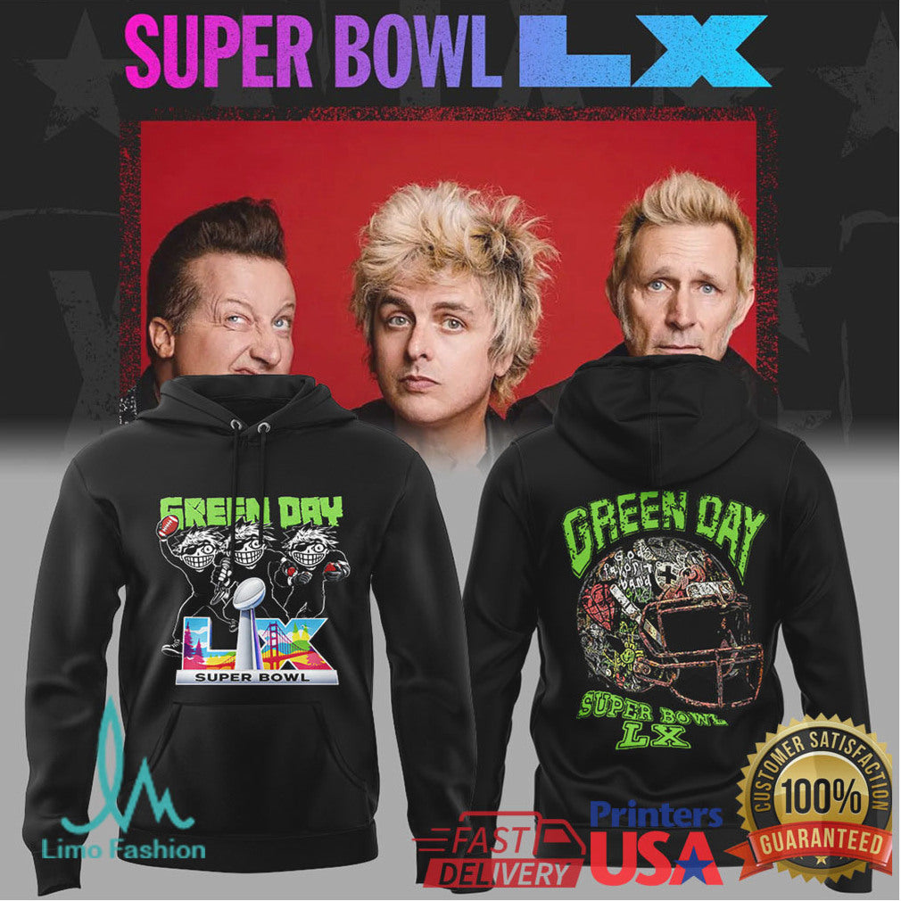 Green Day Super Bowl LX Halftime Show T Shirt Punk Rock Football Design - Limotees LLC