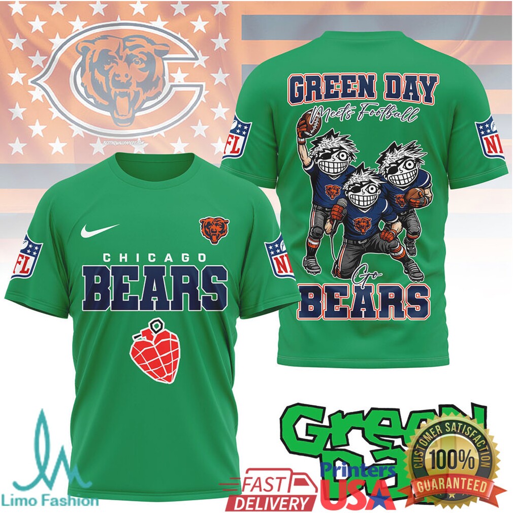 Green Day X Chicago Bears Football T Shirt - Limotees LLC