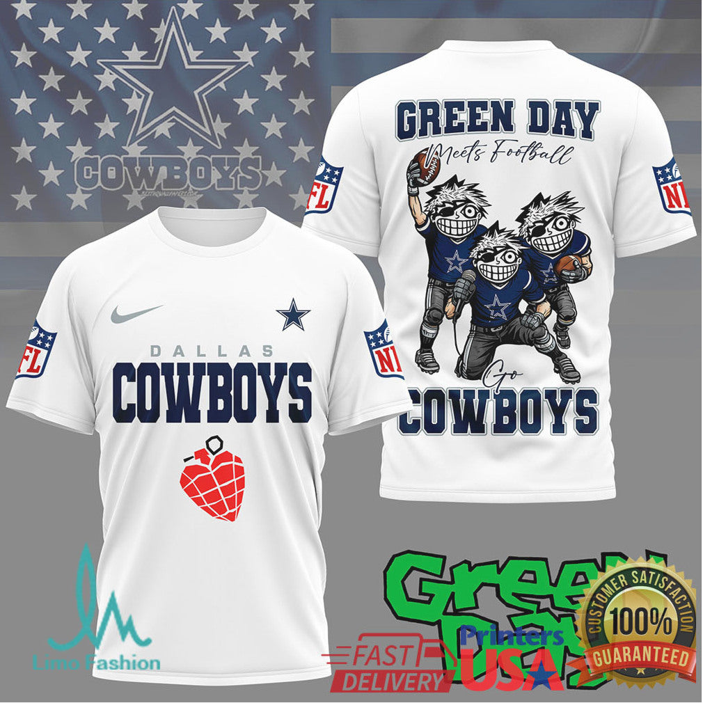 Green Day X Dallas Cowboys Football T Shirt - Limotees LLC