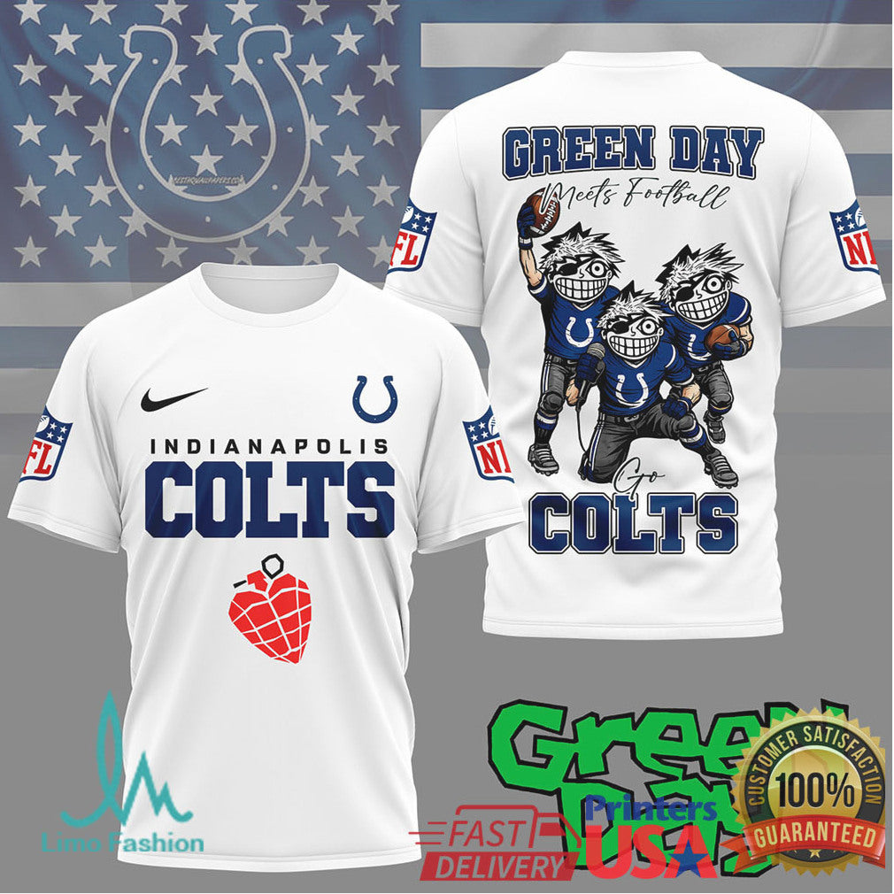 Green Day X Indianapolis Colts Football T Shirt - Limotees LLC