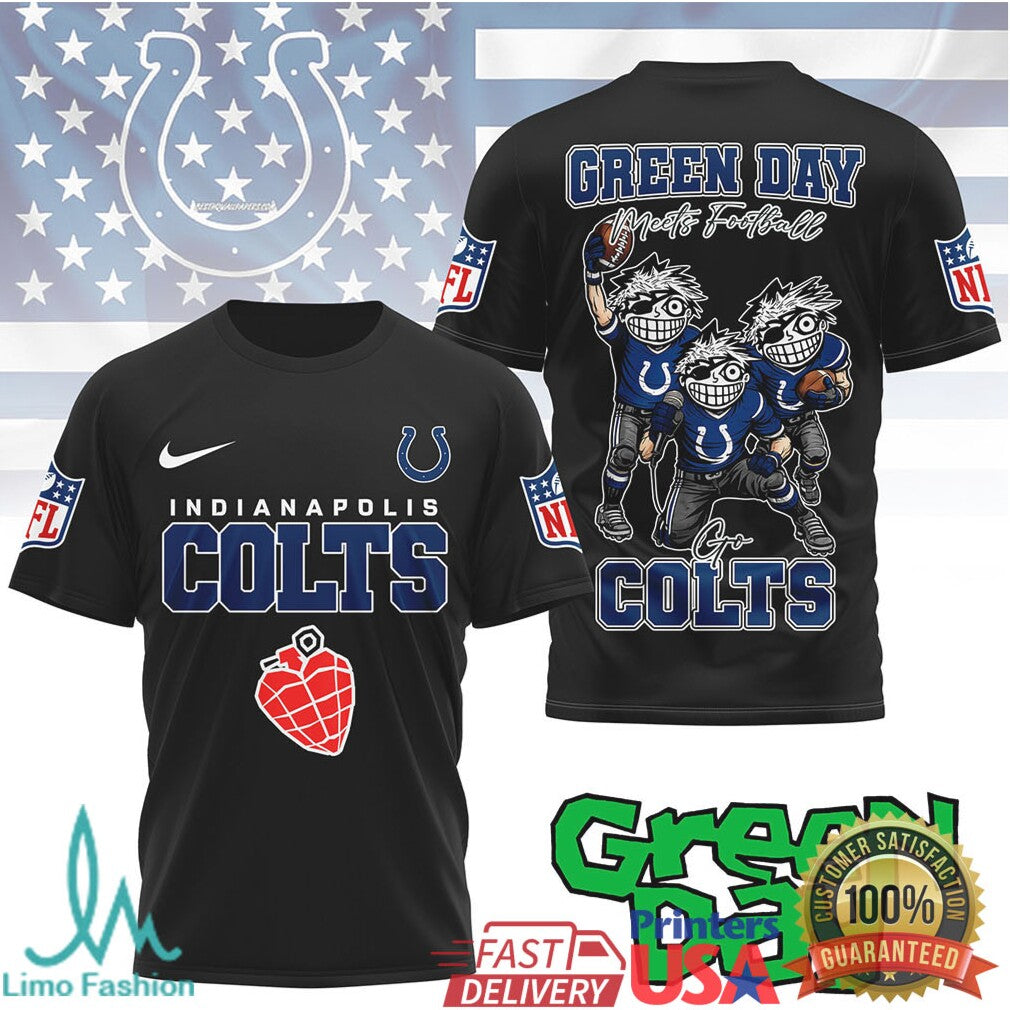 Green Day X Indianapolis Colts Football T Shirt - Limotees LLC