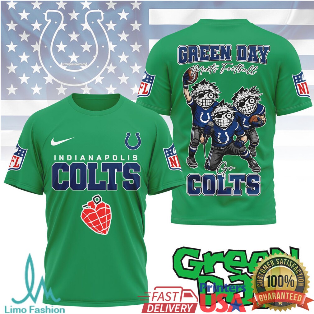 Green Day X Indianapolis Colts Football T Shirt - Limotees LLC