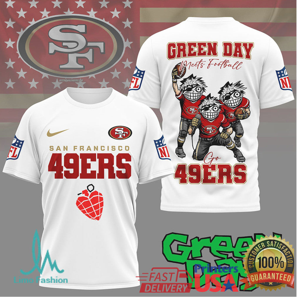 Green Day X San Francisco 49Ers Football T Shirt - Limotees LLC