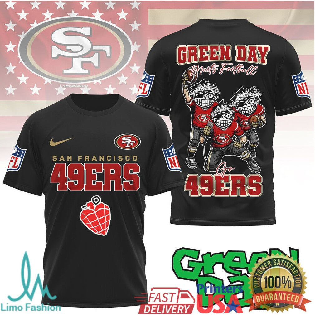 Green Day X San Francisco 49Ers Football T Shirt - Limotees LLC