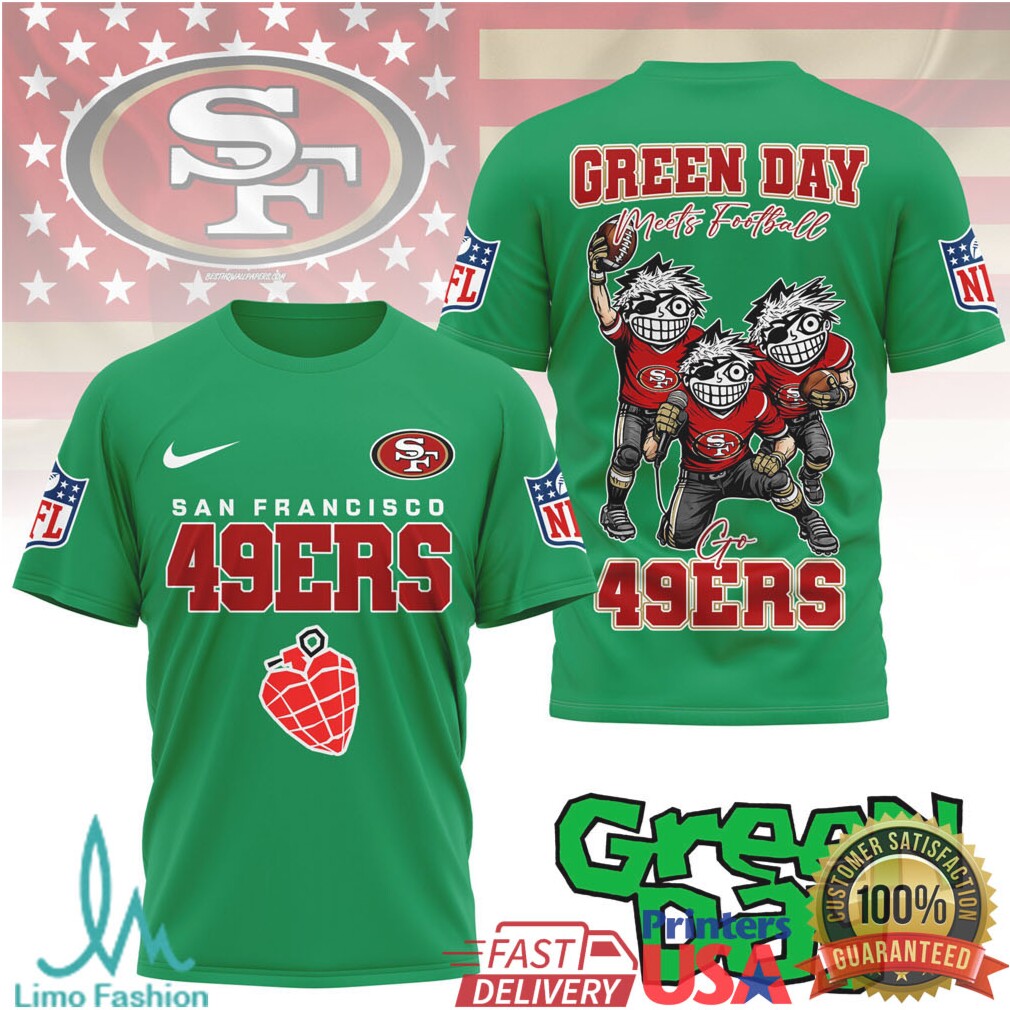 Green Day X San Francisco 49Ers Football T Shirt - Limotees LLC