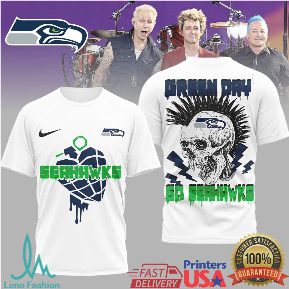 Green Day X Seattle Seahawks Graphic Tee - Limotees LLC
