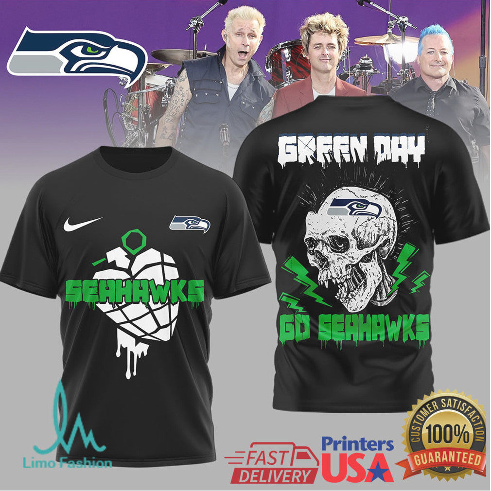 Green Day X Seattle Seahawks Graphic Tee - Limotees LLC