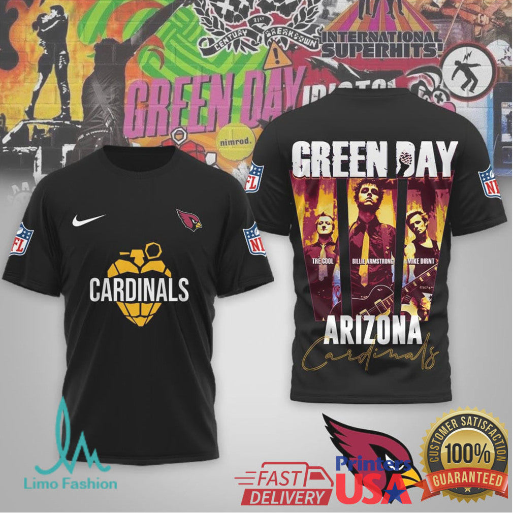Green Day x Arizona Cardinals Rock Music Fan T Shirt - Limotees LLC