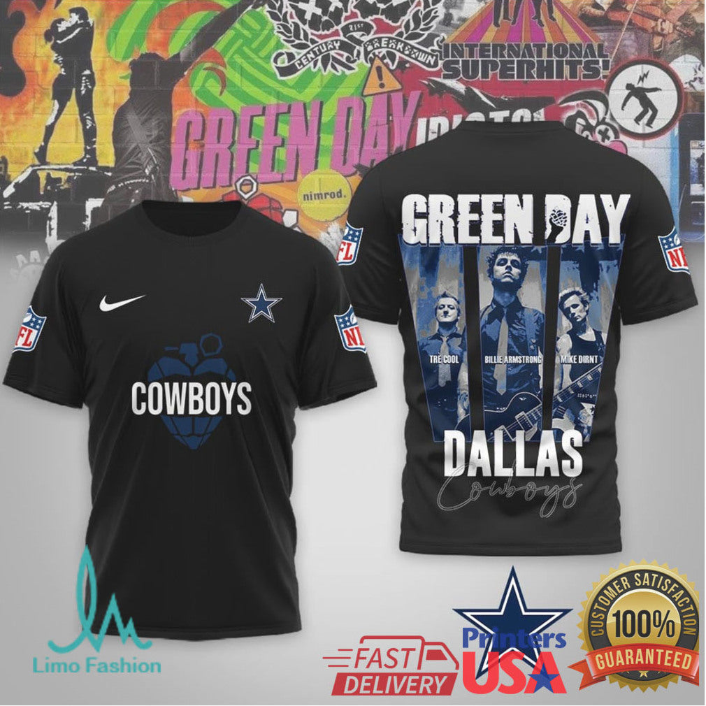 Green Day x Dallas Cowboys American Idiot Mashup T Shirt - Limotees LLC