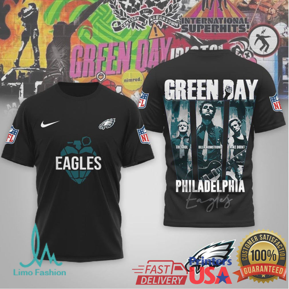 Green Day x Philadelphia Eagles Punk Football Graphic Tee - Limotees LLC