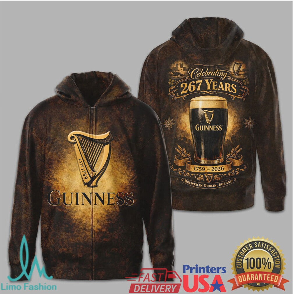 Guinness Beer 267 Years Anniversary 1759 2026 Celebration Apparel - Limotees LLC
