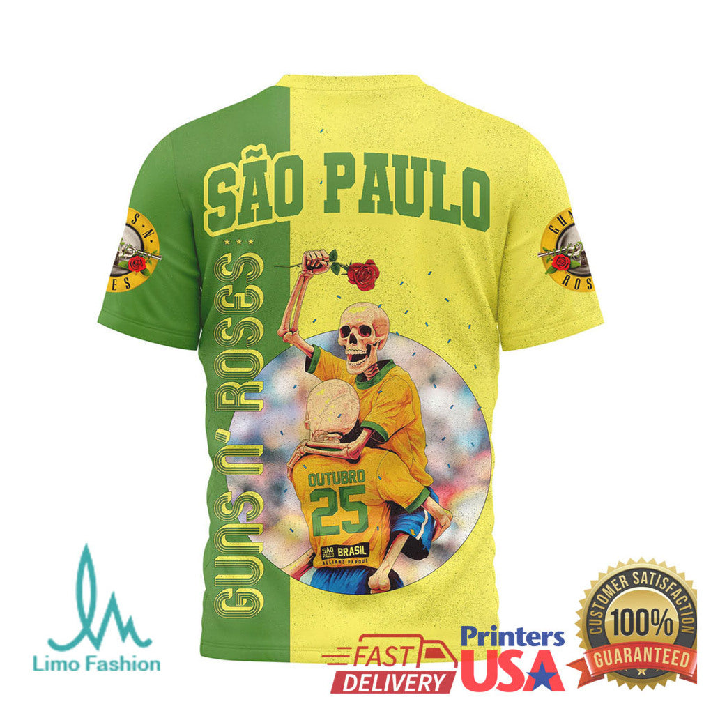 Guns N' Roses Official Brazil Fan 3D Shirt - Limotees LLC