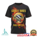 Guns N' Roses World Tour 2026 Flaming Logo Double Sided Band T Shirt - Limotees LLC