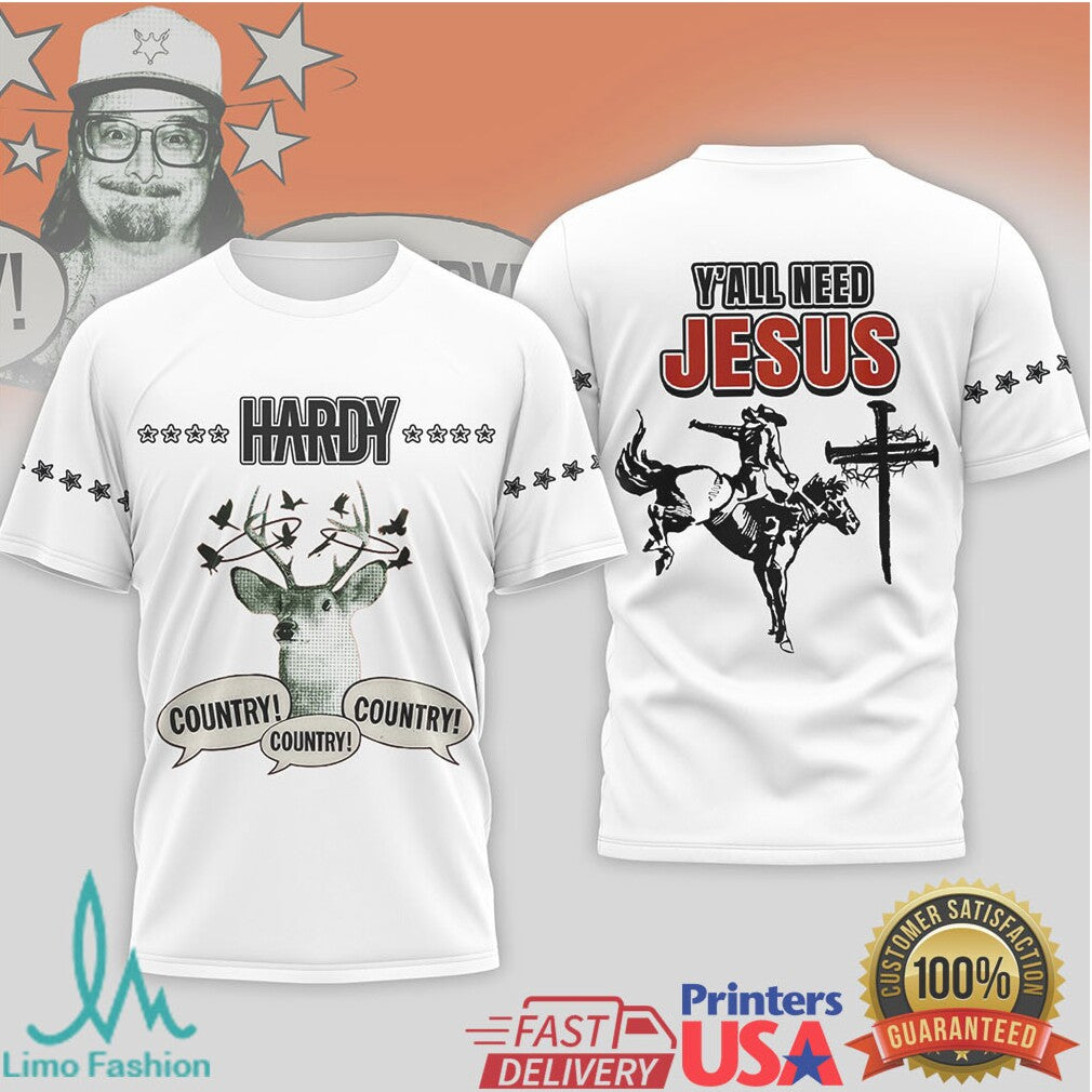 HARDY “Y'all Need Jesus” Country Music Graphic T Shirt - Limotees LLC
