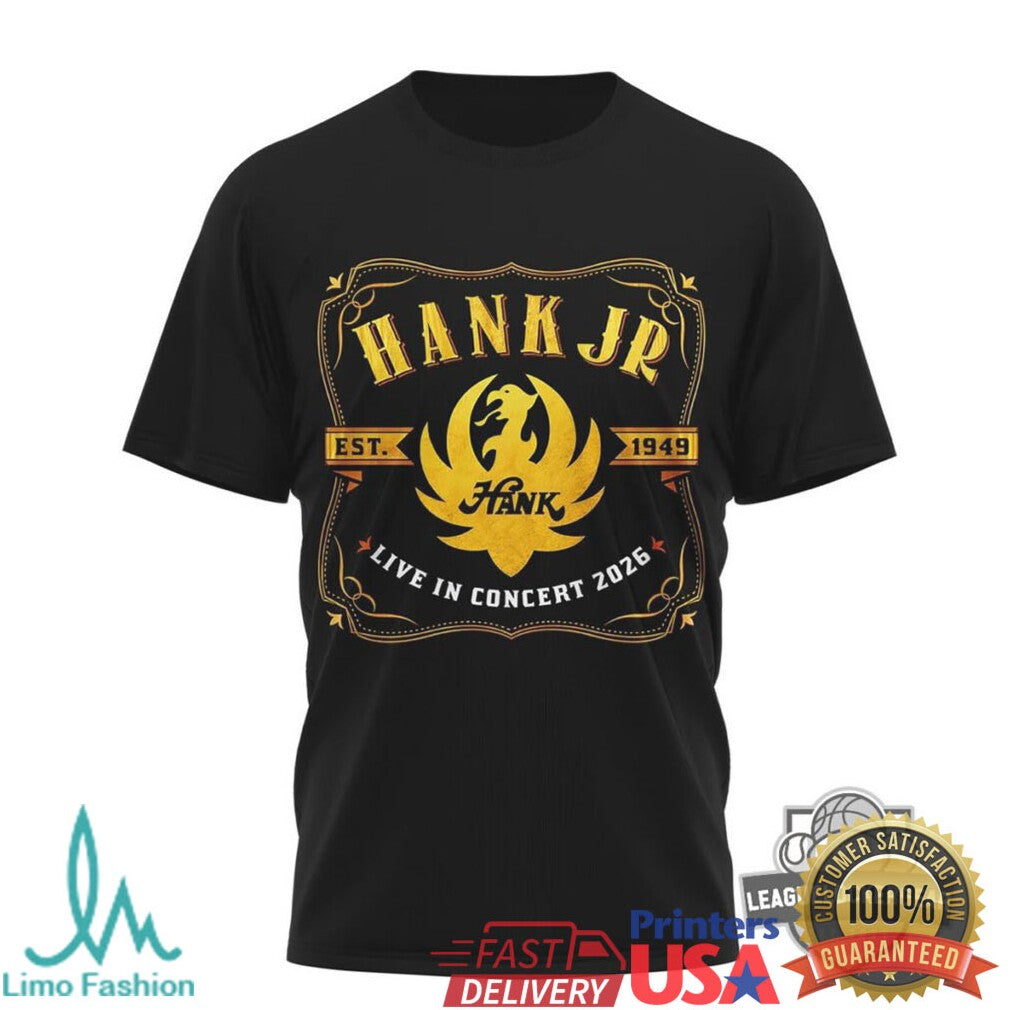 Hank Williams Jr. Live in Concert 2026 Tour Dates T Shirt - Limotees LLC