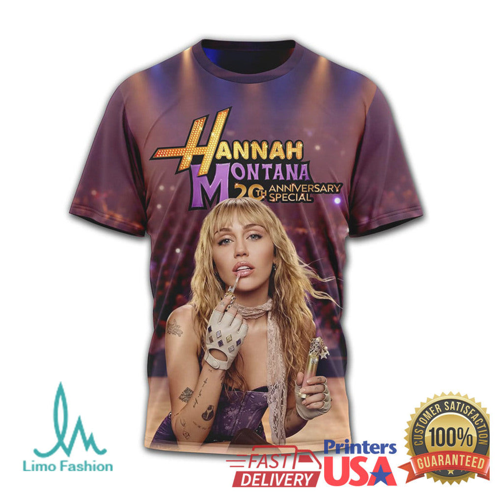 Hannah Montana 20th Anniversary Special “Rocking Two Worlds” Miley Cyrus T Shirt - Limotees LLC