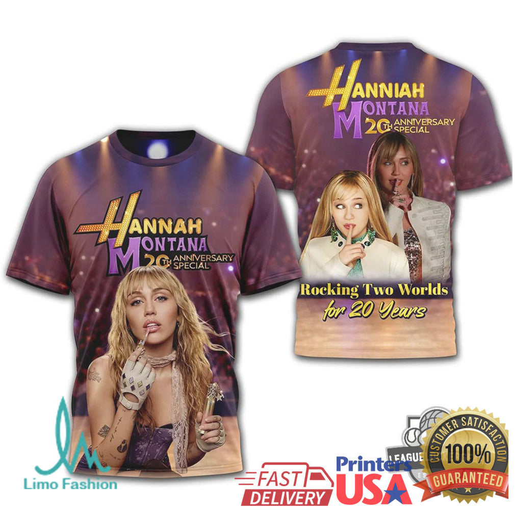 Hannah Montana 20th Anniversary Special Rocking Two Worlds T Shirt - Limotees LLC