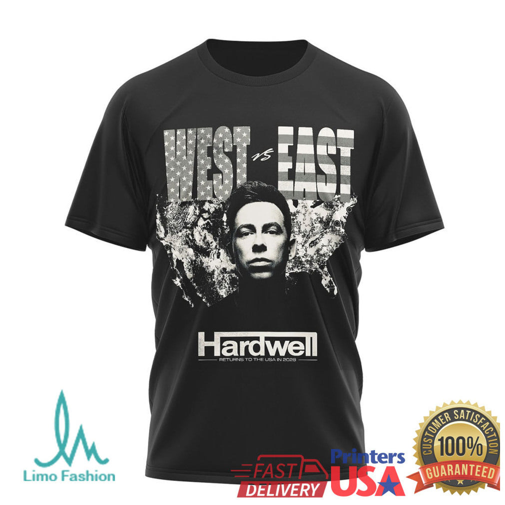 Hardwell West vs East USA Tour 2026 EDM Concert T Shirt - Limotees LLC