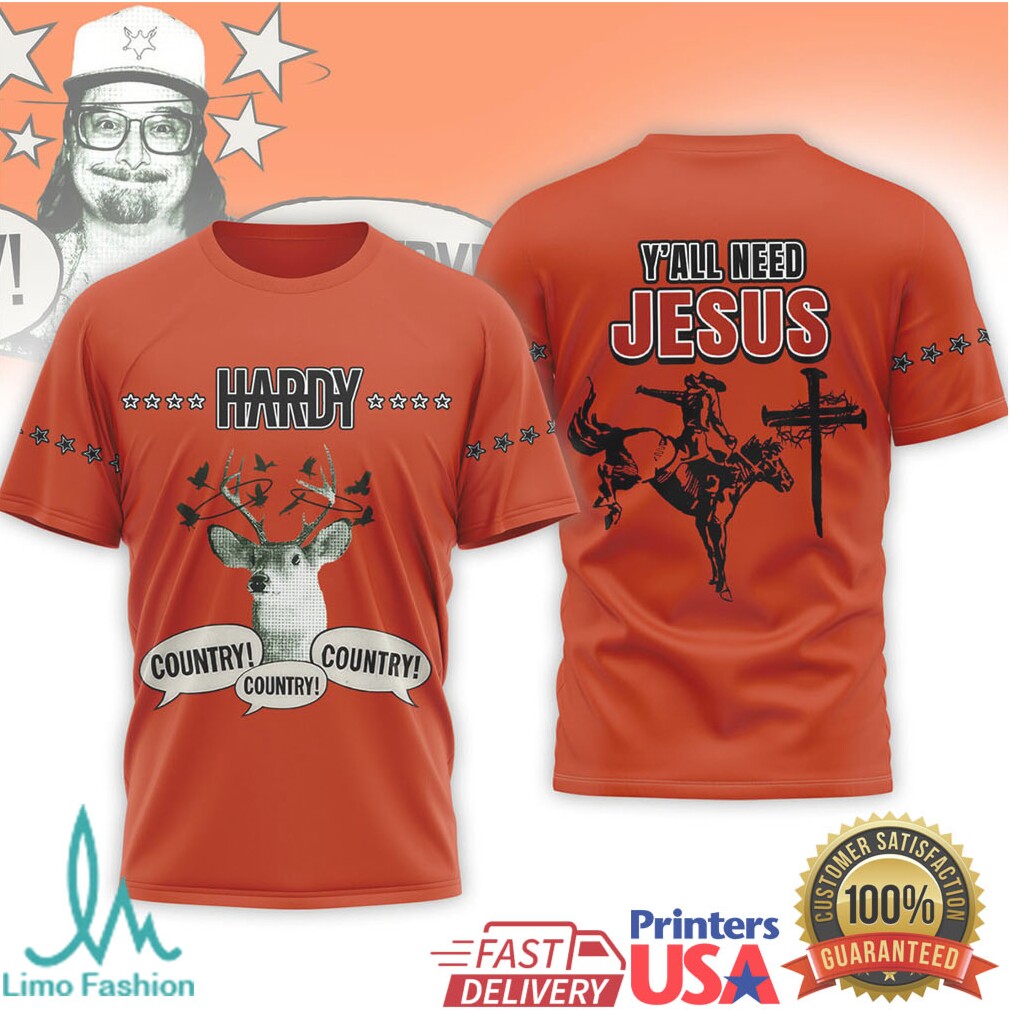 Hardy Country Y'All Need Jesus Deer Graphic T Shirt - Limotees LLC