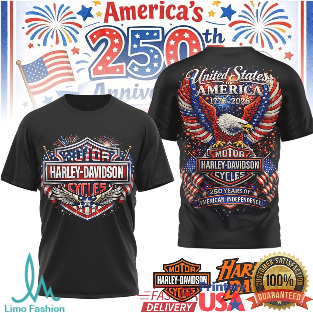 Harley Davidson 250 Years of American Independence Eagle T Shirt - Limotees LLC