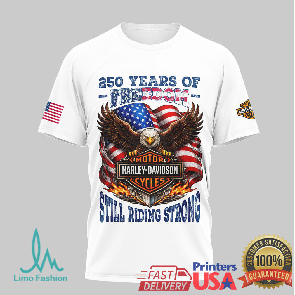 Harley Davidson 250th Anniversary America 250 Years of Freedom T Shirt - Limotees LLC