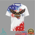 Harley Davidson The American Ride 250 Years of Freedom 4th of July 3D T Shirt - Limotees LLC