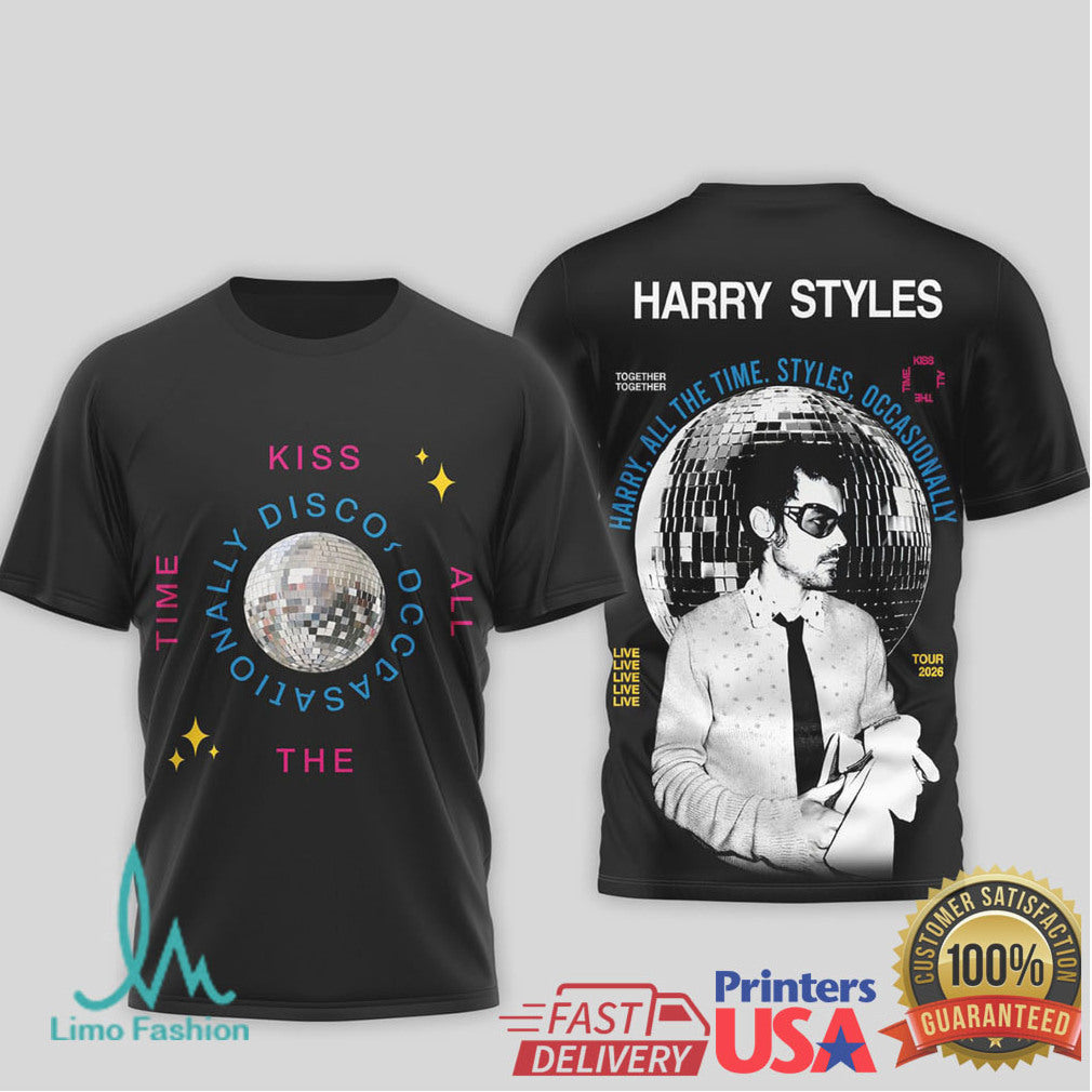 Harry Styles Kiss The Disco Ball All The Time Tour 2026 Fan T Shirt - Limotees LLC