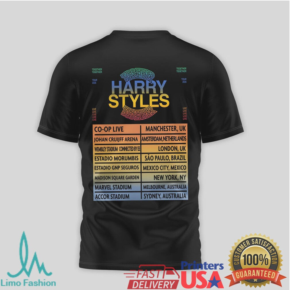 Harry Styles Together On Tour 2025 Global Concert Schedule T Shirt - Limotees LLC