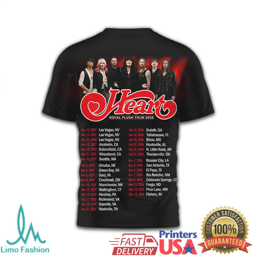 Heart Royal Flush Tour 2025 Rock & Roll Hall Of Fame InducT Shirts Concert T Shirt - Limotees LLC