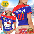 Hello Australia Girl Custom Soccer Jersey T Shirt Personalized Name Australia Fan Apparel - Limotees LLC