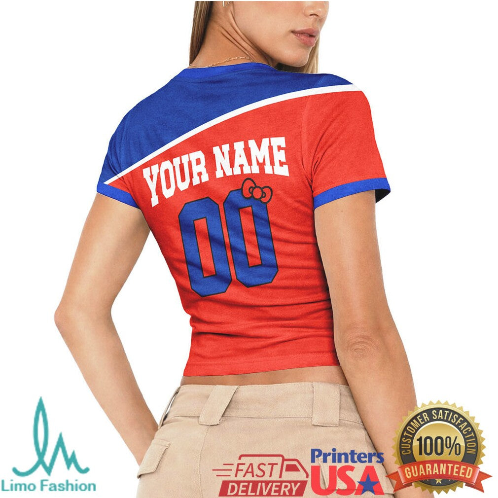 Hello Chile Girl Custom Football Fan T Shirt Personalized Name and Number Chilean Pride T Shirt - Limotees LLC