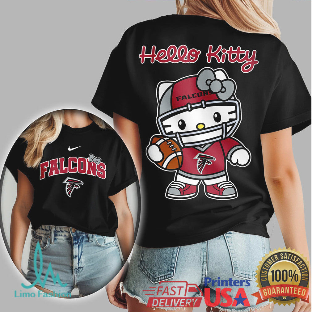 Hello Kitty Atlanta Falcons Red Football Uniform Graphic Shirt - Limotees LLC