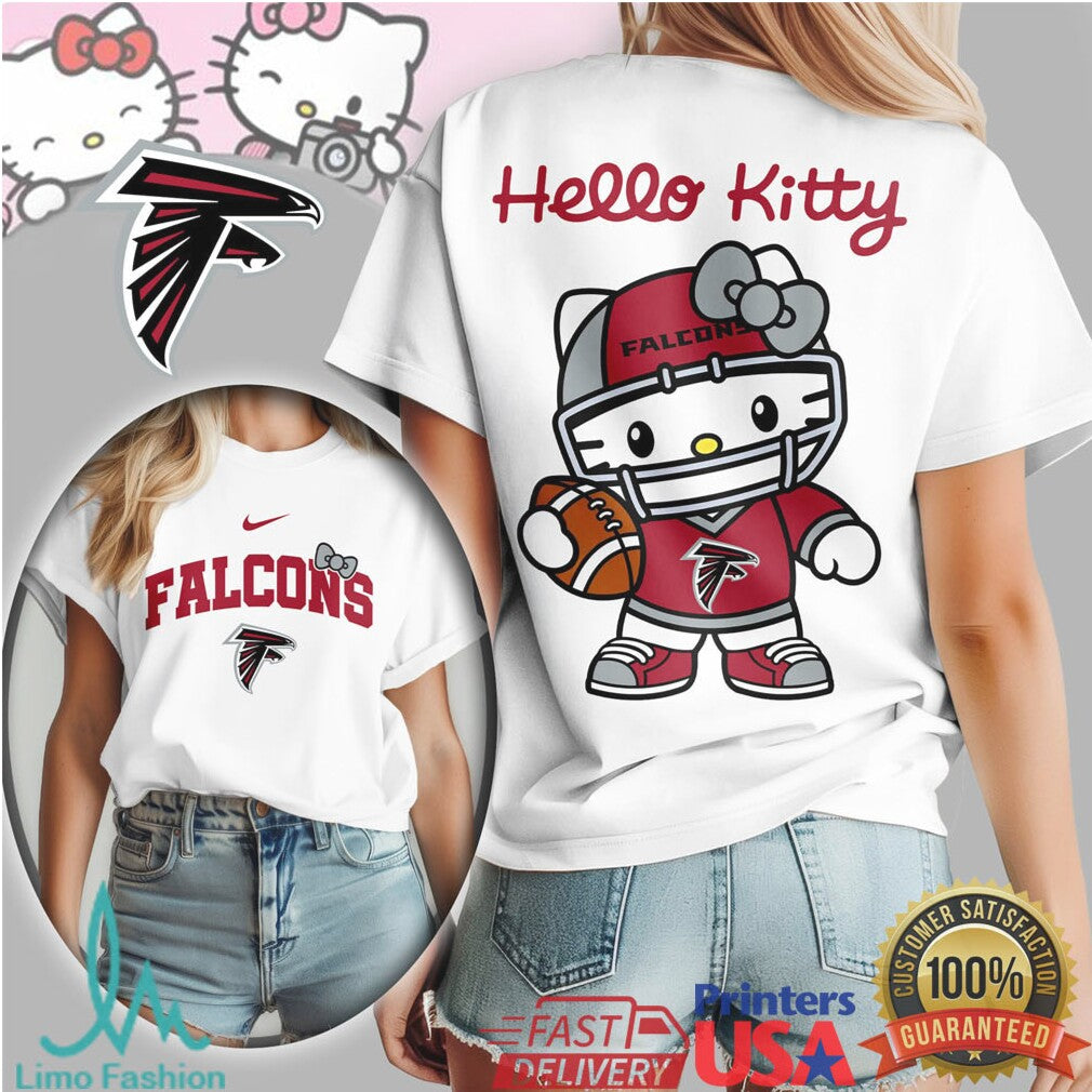 Hello Kitty Atlanta Falcons Red Football Uniform Graphic Shirt - Limotees LLC