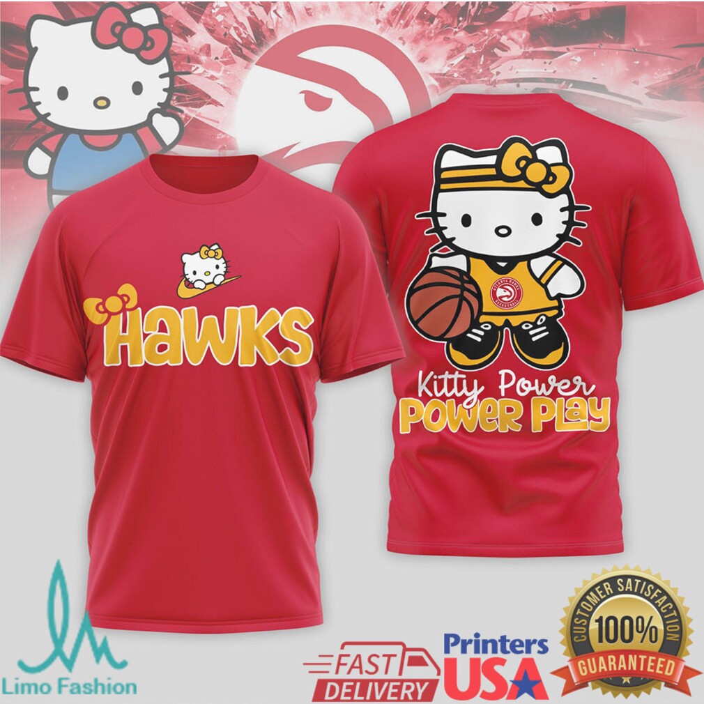 Hello Kitty Atlanta Hawks Kitty Power Basketball Fan T Shirt - Limotees LLC