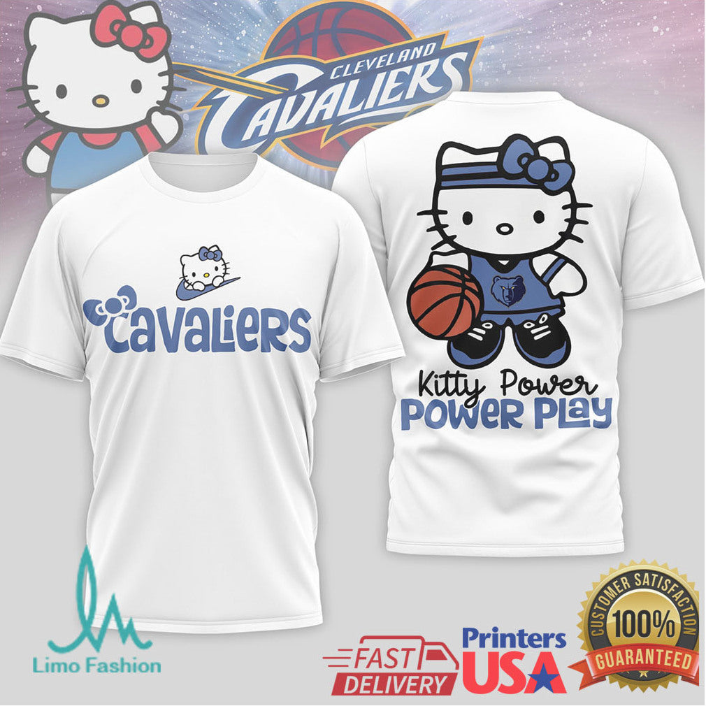 Hello Kitty Cleveland Cavaliers Basketball Kitty Power T Shirt - Limotees LLC