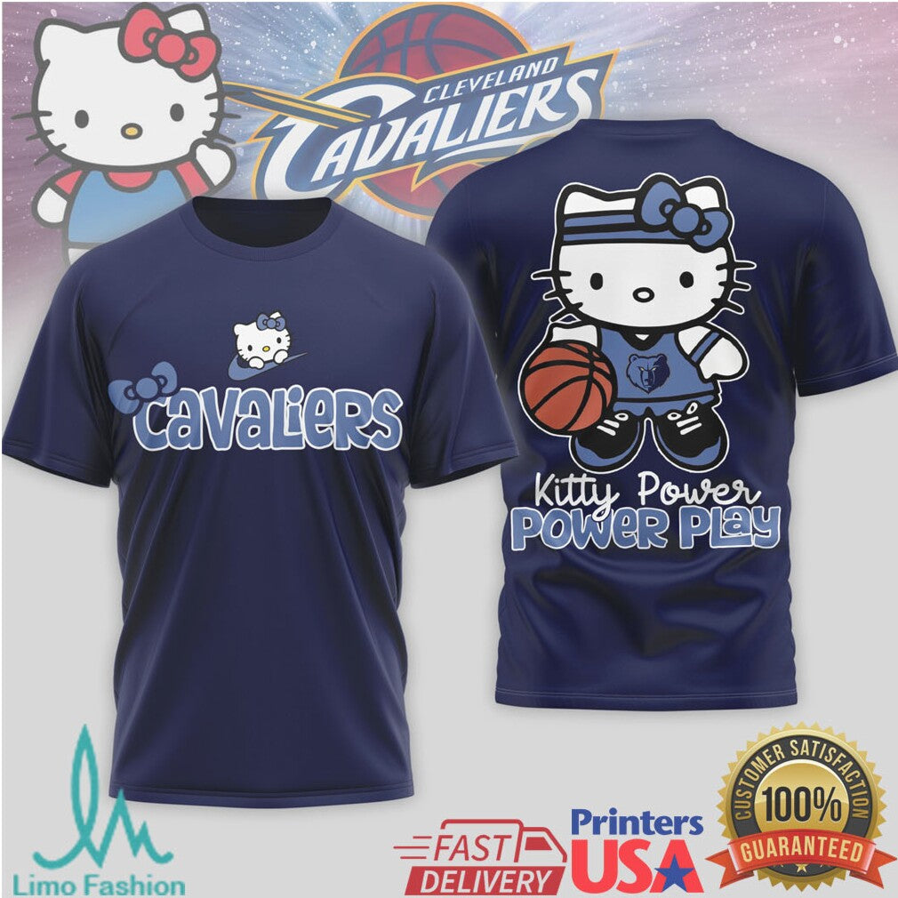 Hello Kitty Cleveland Cavaliers Basketball Kitty Power T Shirt - Limotees LLC