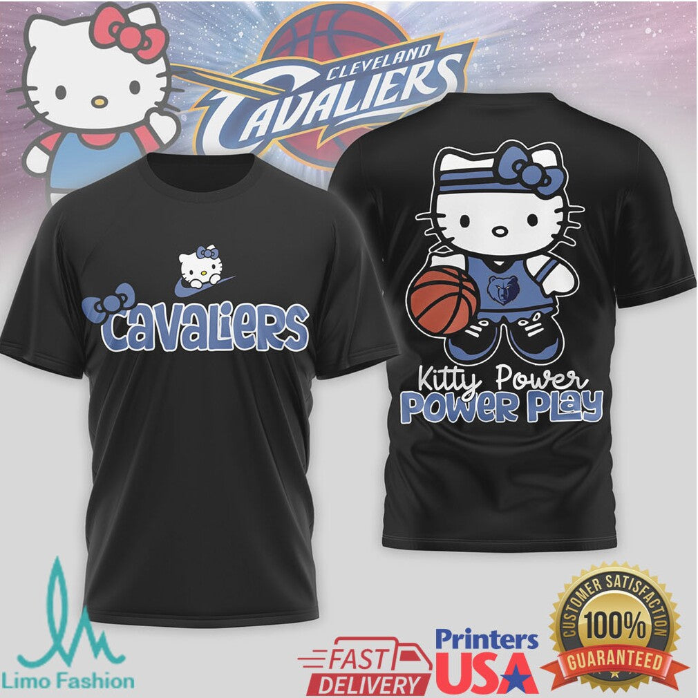 Hello Kitty Cleveland Cavaliers Basketball Kitty Power T Shirt - Limotees LLC