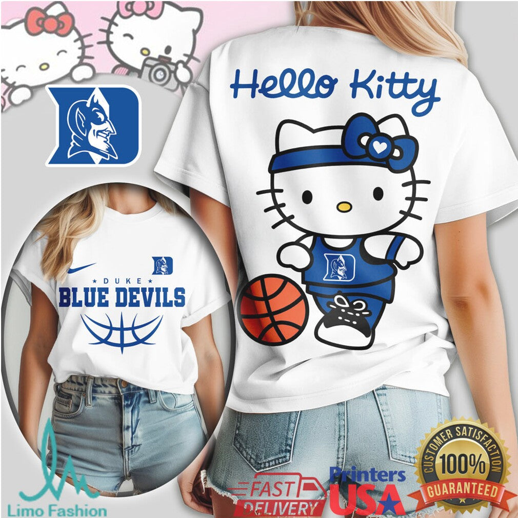 Hello Kitty Duke Blue Devils Basketball Sports Apparel T Shirt - Limotees LLC