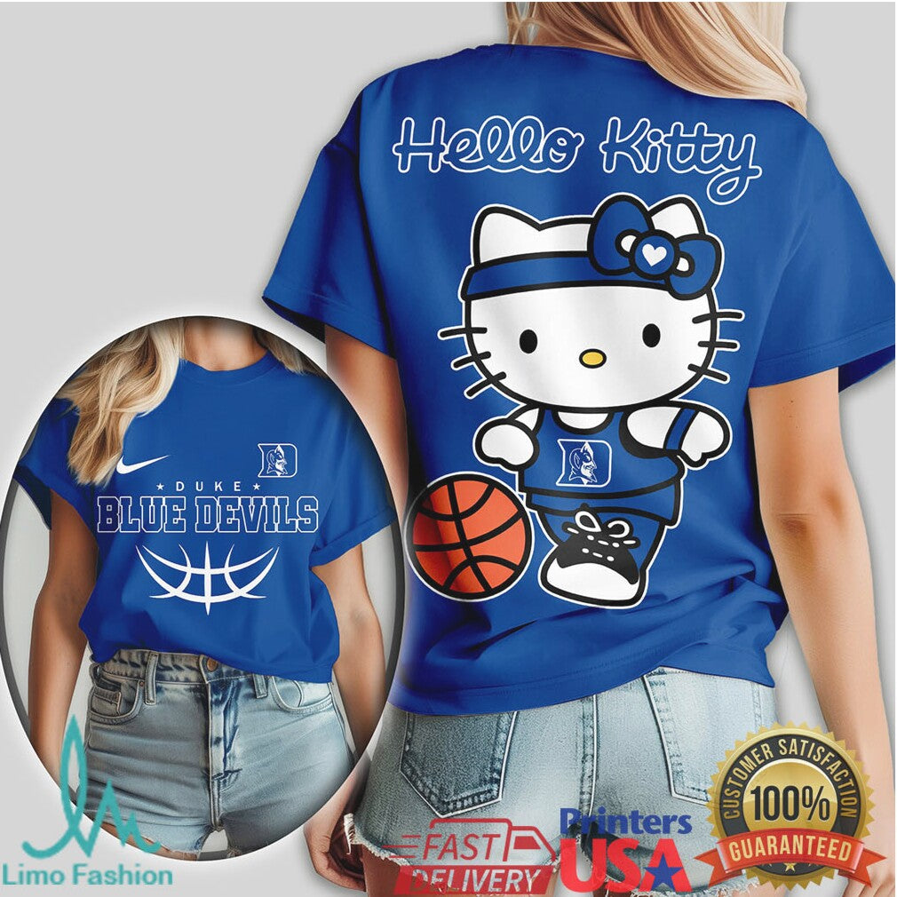 Hello Kitty Duke Blue Devils Basketball Sports Apparel T Shirt - Limotees LLC