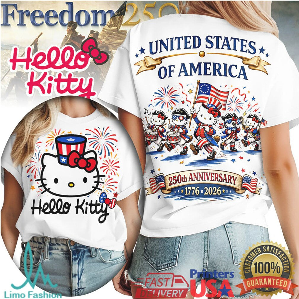 Hello Kitty & Friends Patriotic 250th Anniversary T Shirt USA 1776 2026 Parade - Limotees LLC