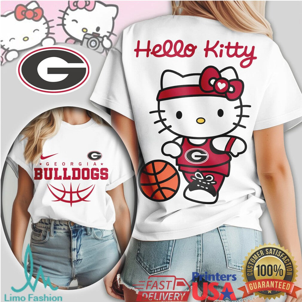 Hello Kitty Georgia Bulldogs Basketball Team Spirit T Shirt - Limotees LLC
